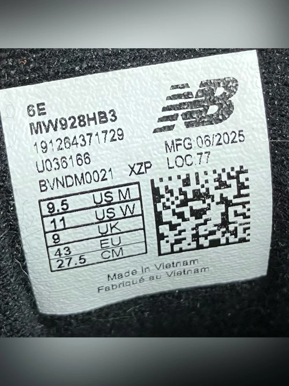 New Balance Men’s Size 9.5 6E (Extra Wide) 928v3 Black Leather Walking Shoes